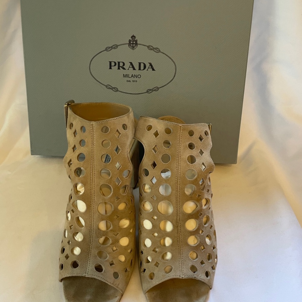 Prada Camoscio ll suede bootie sandal - Picture 2 of 10